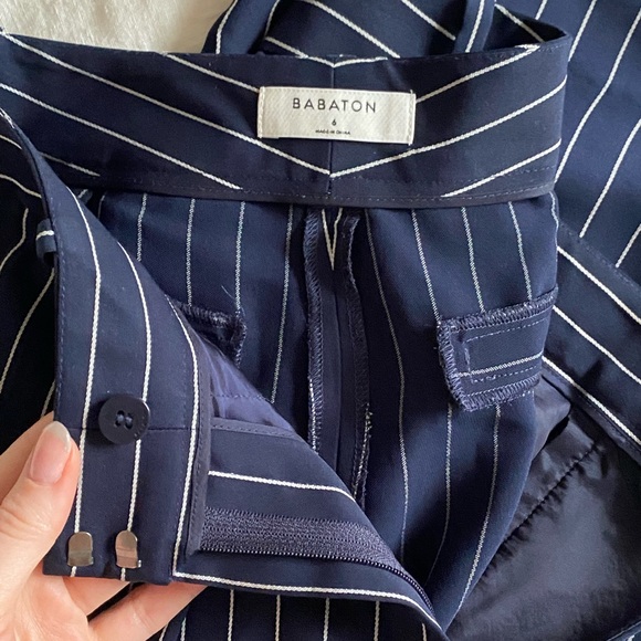 Aritzia Babaton Modesto striped pant in navy - Picture 6 of 7